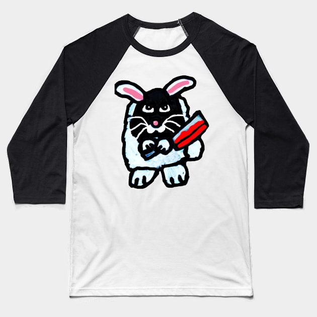 Evil Bunny Executioner Baseball T-Shirt by lisaeldred